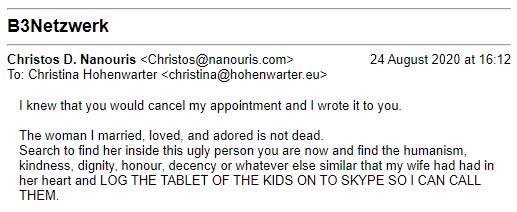 Dr. Christina Hohenwarter - My email to her on September 17, 2021