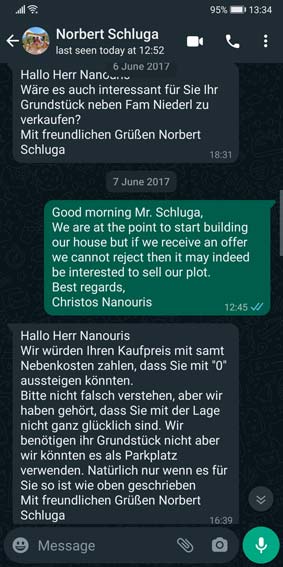 Norbert Schluga - WhatsApp message